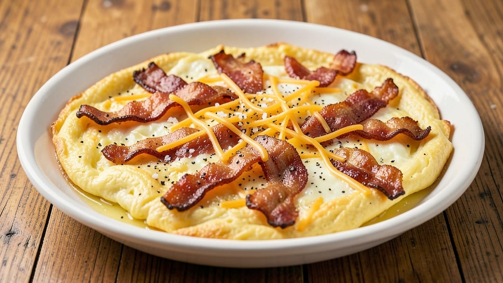 Bacon Egg and Cheese Omelette Recipe: Crispy Edges and Runny Yolk Magic
