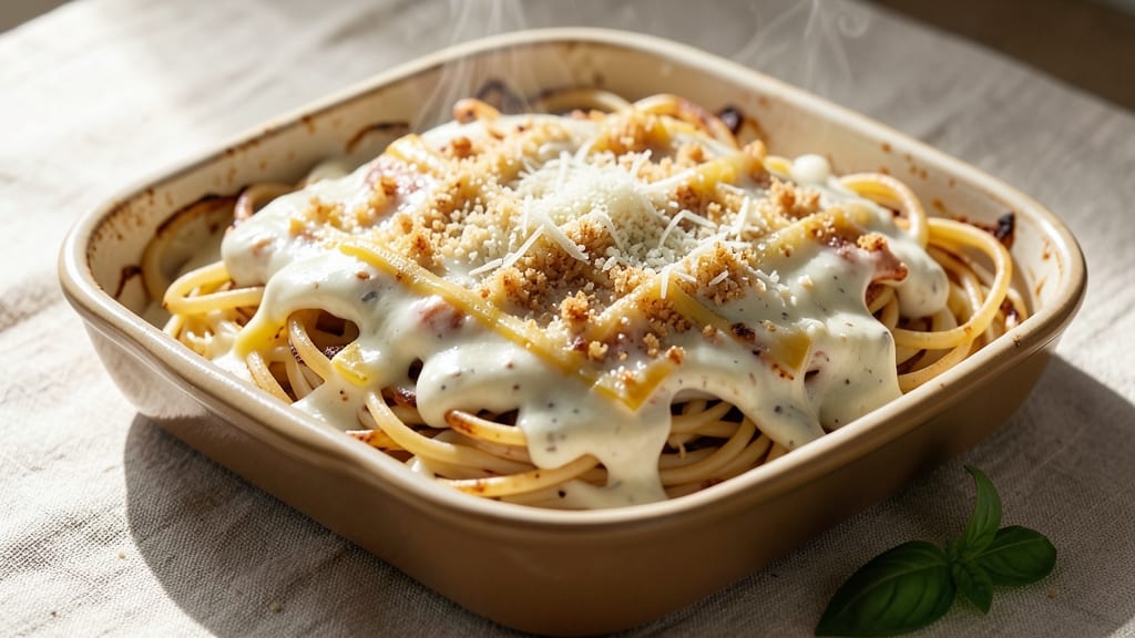 Baked Spaghetti Recipe with Cream Cheese and Sour Cream: Cheesy Pull-Apart Casserole Magic