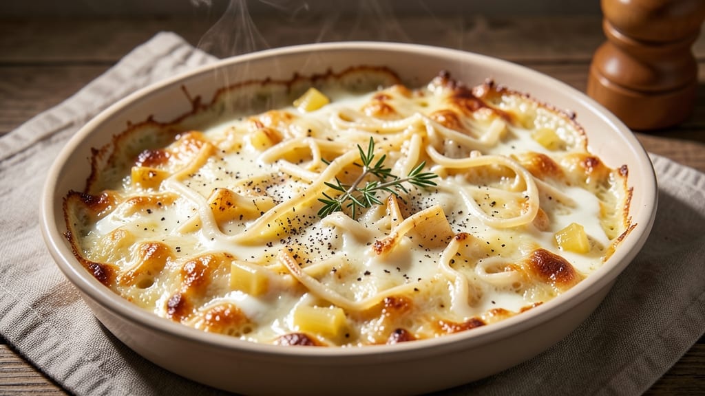 Au Gratin Cheese Sauce Recipe: Bubble-Top Crisp With Gooey Fondue Magic