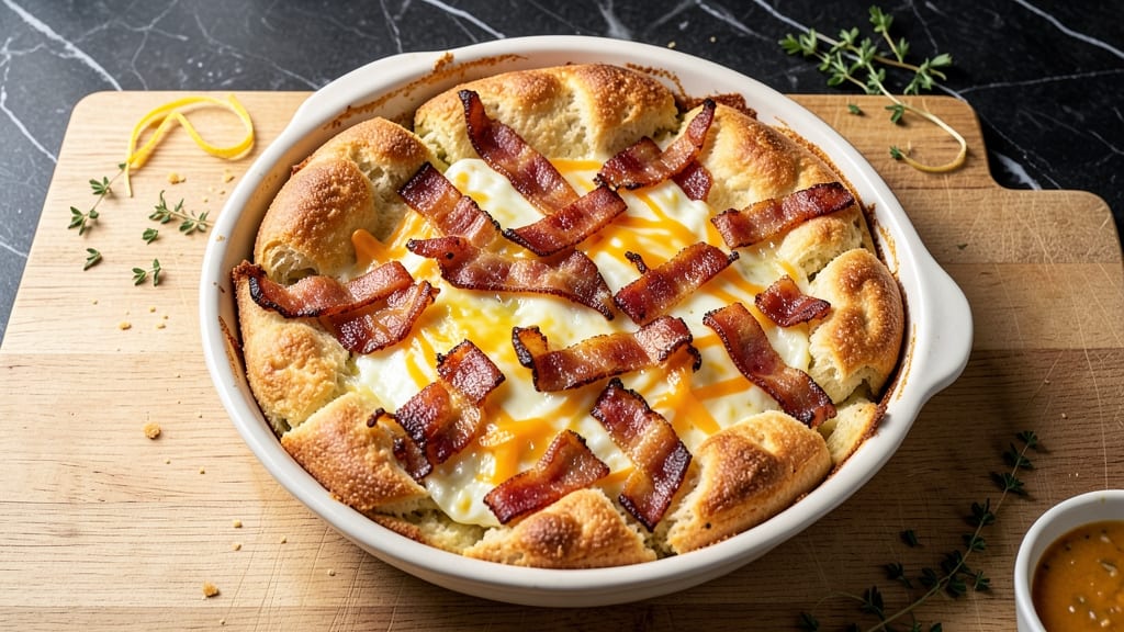 Bacon, Egg, and Cheese Biscuit Casserole Recipe: Crispy Top, Melty Layers, One-Pan Magic