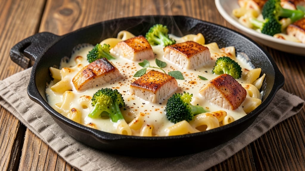 Baked Mac and Cheese With Chicken and Broccoli Recipe: One-Pan Protein-Packed Dinner