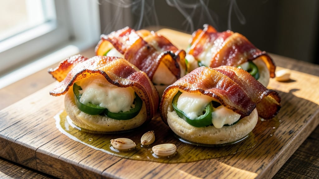 Bacon-Wrapped Cream Cheese Jalapeño Poppers Recipe: Smoky-Spicy Bites With Melty Centers
