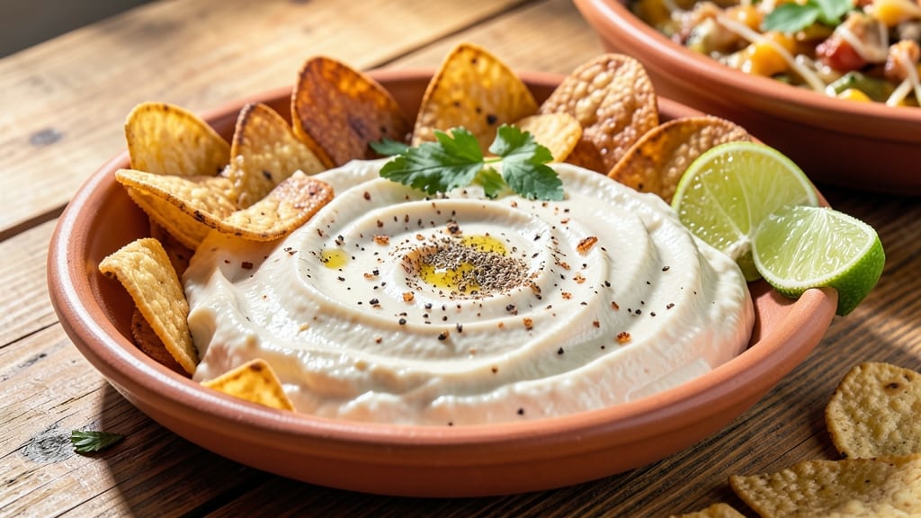 Authentic Mexican White Cheese Dip Recipe: Queso Fresco Creaminess With Crispy Tortilla Topping