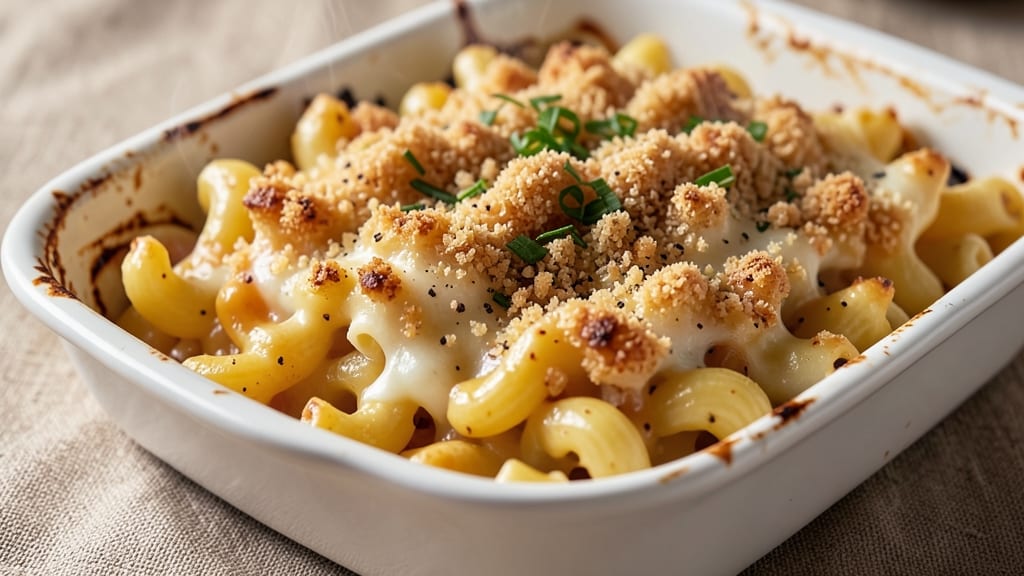 Baked Macaroni and Cheese Recipe Bread Crumb Topping: Golden Crust, Gooey Pull-Apart Magic