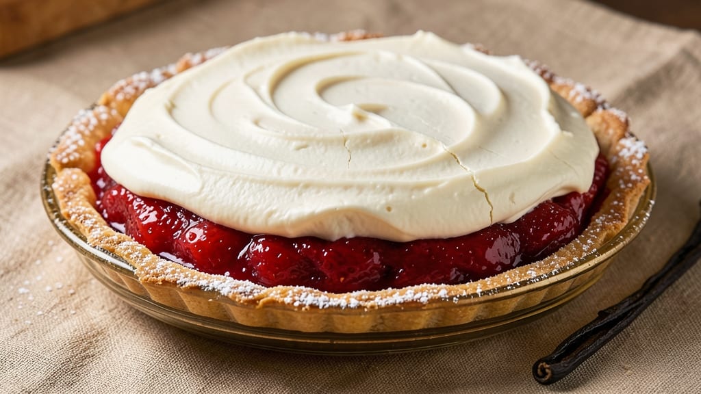 Bakers Square Strawberry Cream Cheese Pie Recipe: Glass-Case Worthy Layers With Vanilla Bean Swirl