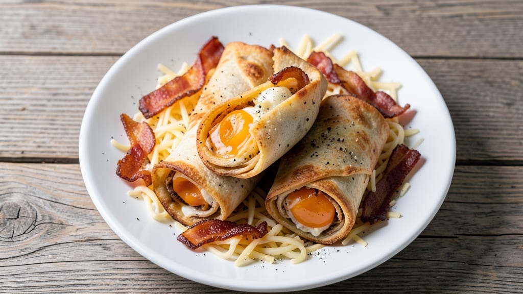Baked Bacon Egg Cheese Pinwheels Recipe: Crispy Roll-Ups With Runny Yolk Magic