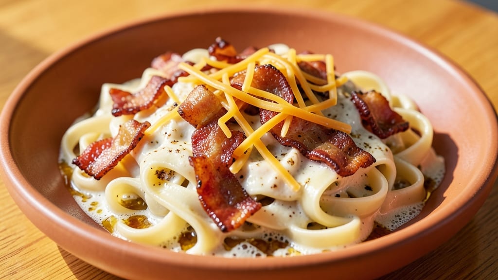Bacon Cheese Pasta Recipe: Smoky Crispy Bits and Stretchy Melts