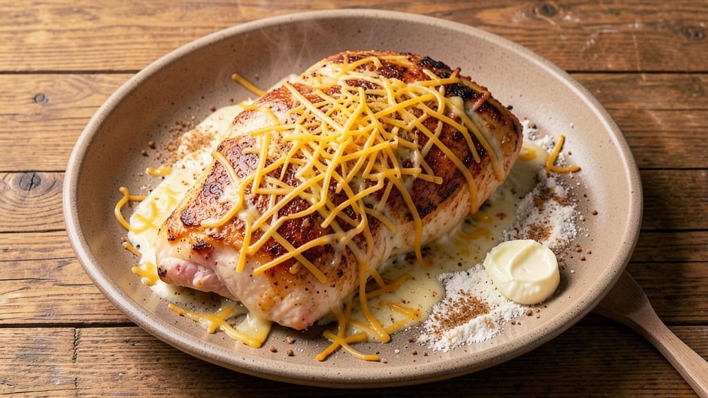 Baked Chicken With Cheddar Cheese Recipe: Golden Crust, Melty Streaks Inside