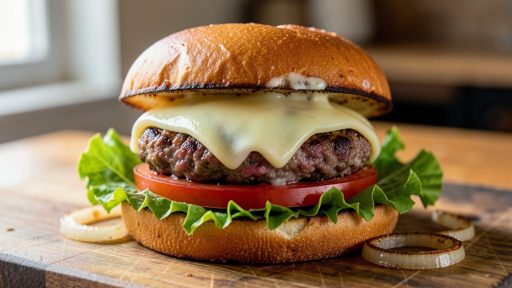 Beef and Cheese Burgers Recipe: Juicy Patties with Melty Swiss Overload