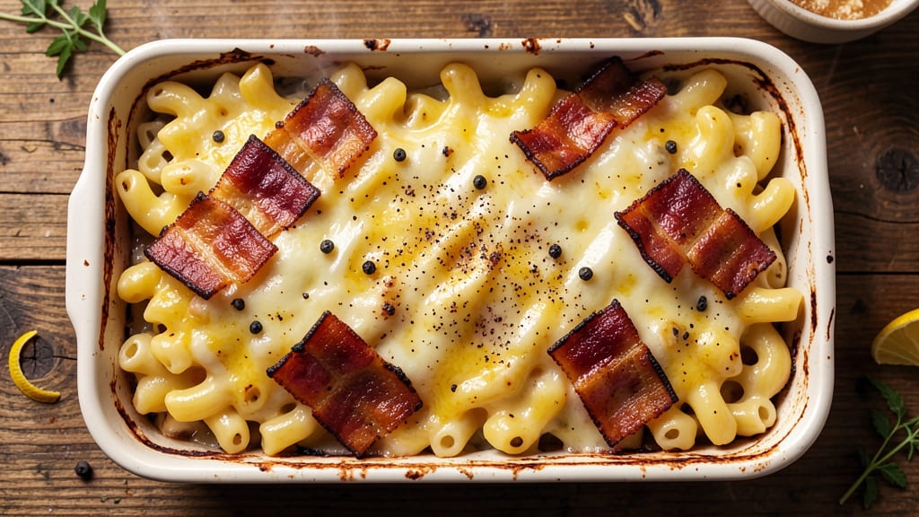 Bacon Mac and Cheese Casserole Recipe: Crispy Top, Melty Pull-Apart Magic