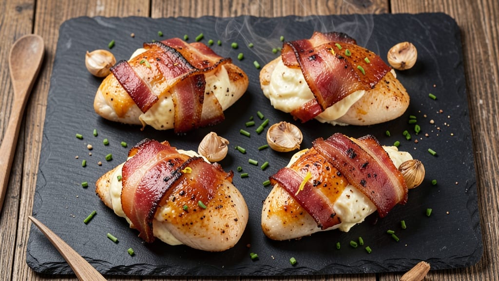 Bacon-Wrapped Cream Cheese Stuffed Chicken Breast Recipe: Triple-Layered Crunch and Melty Center Magic
