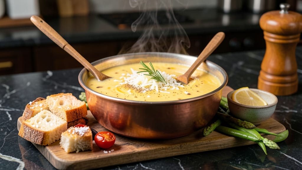 Asiago Cheese Fondue Recipe: Warm, Stretchy Melts With Crispy Bread Bites