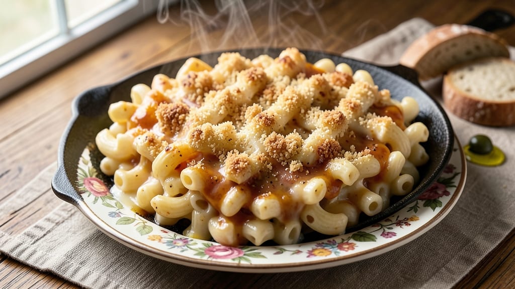 Baked Mac N Cheese Recipe with Heavy Cream: Ultra-Smooth Velvety Sauce With Crispy Breadcrumbs