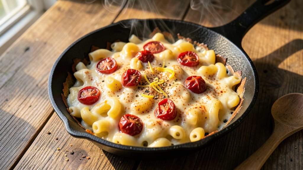 Baked Macaroni and Cheese With Stewed Tomatoes Recipe: Rustic One-Pan Comfort With Tangy Depth