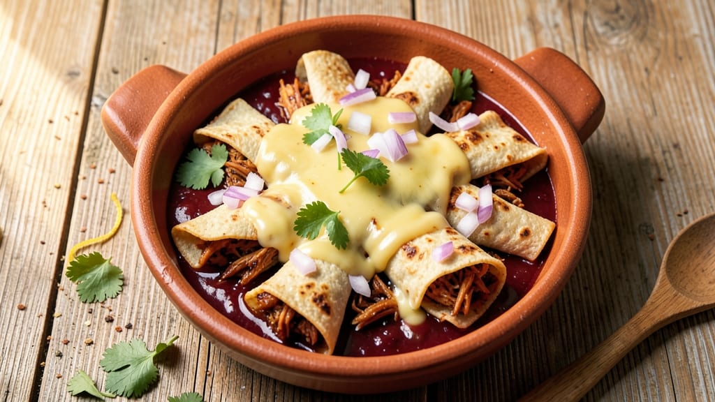 Authentic Chicken and Cheese Enchilada Recipe: Smoky Tortilla Layers Hugging Melted Queso