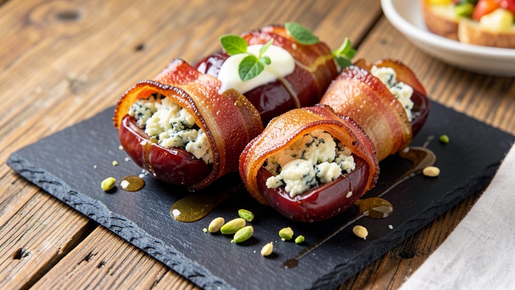 Bacon-Wrapped Dates Stuffed With Blue Cheese Recipe: Sweet-Salty Bite-Sized Appetizer Delight