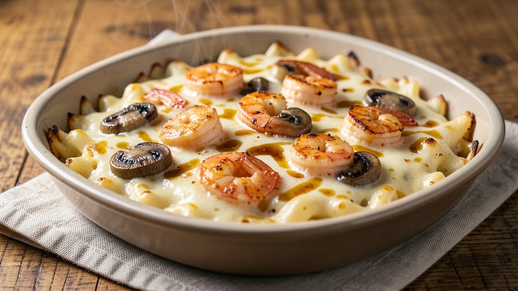 Baked Mac and Cheese With Shrimp Recipe: Creamy Bites with Zesty Seafood Twist