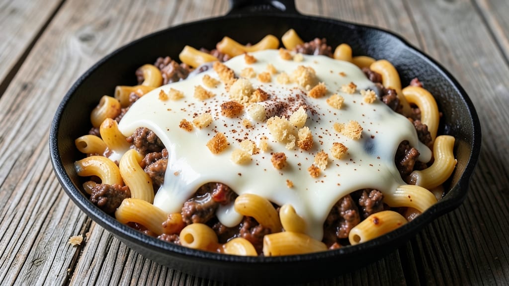 Baked Mac and Cheese Recipe with Meat: Savory Twist with Crispy Top and Melty Pulls