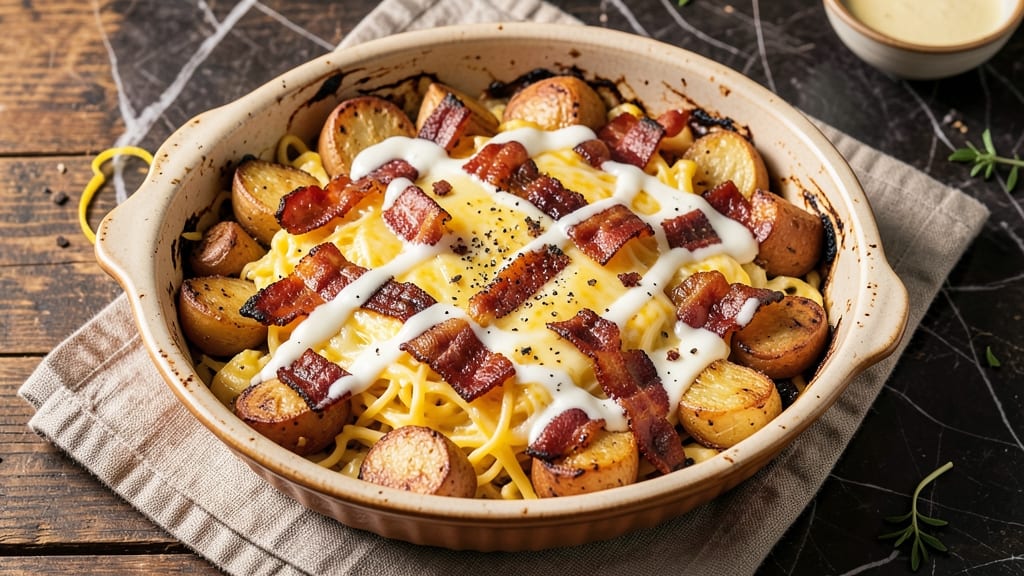 Bacon Egg Cheese Potato Casserole Recipe: Smoky Crispy Top With Gooey Pulls