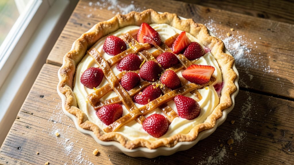 Amish Strawberry Cream Cheese Pie Recipe: Rustic Crust and Bursting Berries