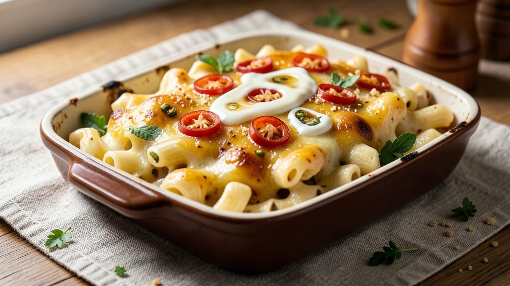 Baked Jalapeño Mac and Cheese Recipe: Spicy Kick and Crispy Top in One Bake