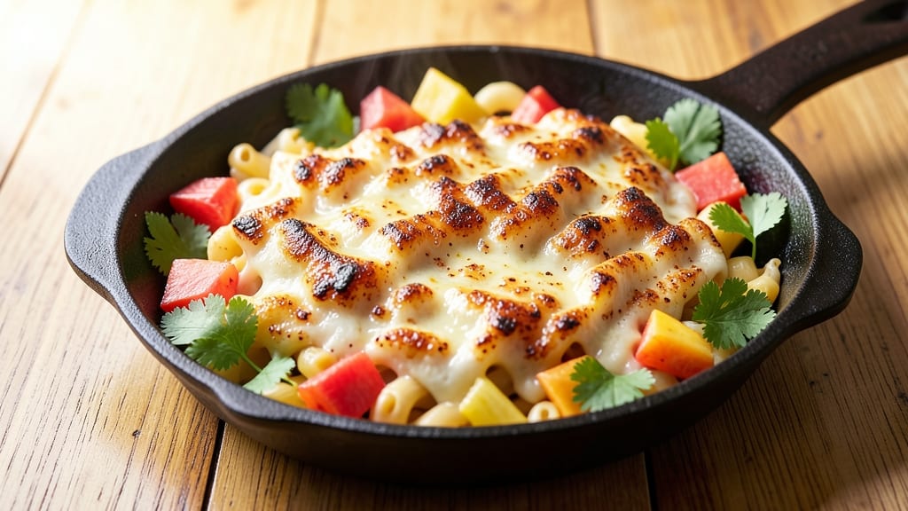 Baked Mac and Cheese Recipe Caribbean Style: Jerk-Spiced Creaminess With Pineapple Heat