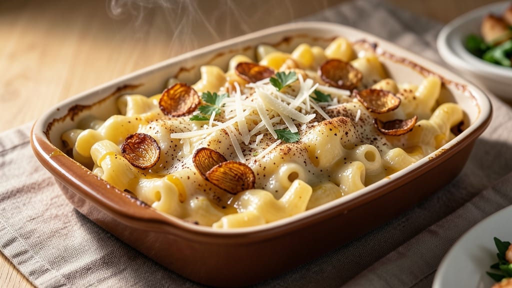 Baked Mac and Cheese Recipe with Parmesan: Crispy Top, Gooey Streaks, One-Pan Magic