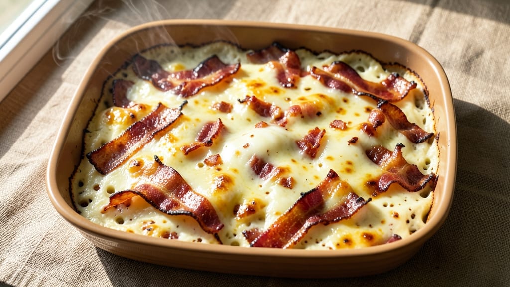 Bacon Cheese Casserole Recipe: Crispy Top, Melty Cheese Rivers