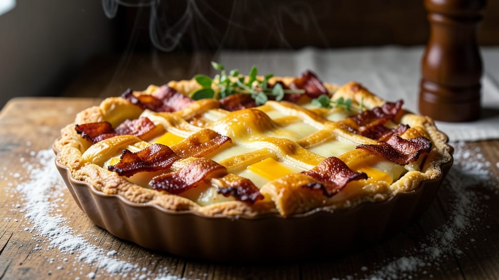Bacon Cheese Pie Recipe: Crispy Crust With Gooey Pull-Apart Magic