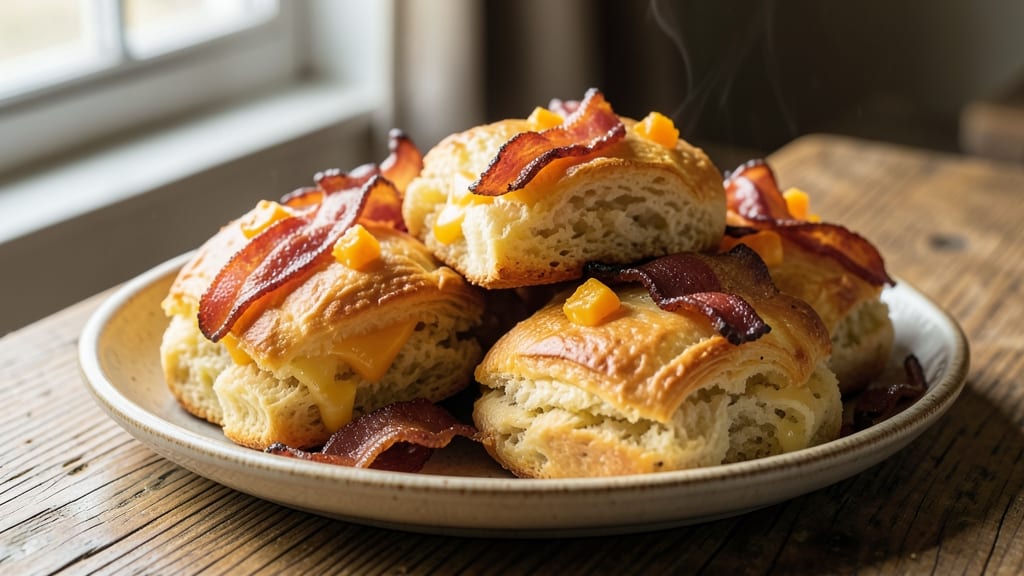 Bacon and Cheese Biscuit Recipe: Flaky Layers Packed With Smoky Crunch