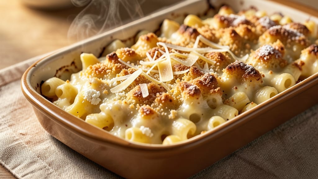 Baked Mac and Cheese Recipe with Cheddar and Gruyere: Triple-Cheese Luxe Baked to Bubble-Top Bliss