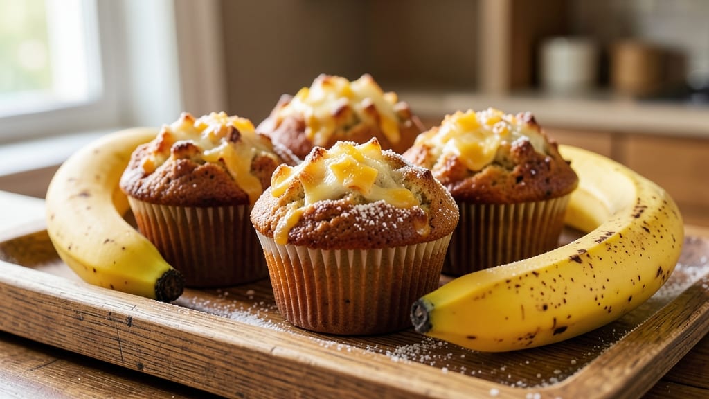 Banana Cheese Muffins Recipe: Moist Streusel-Topped Bites in One Bowl