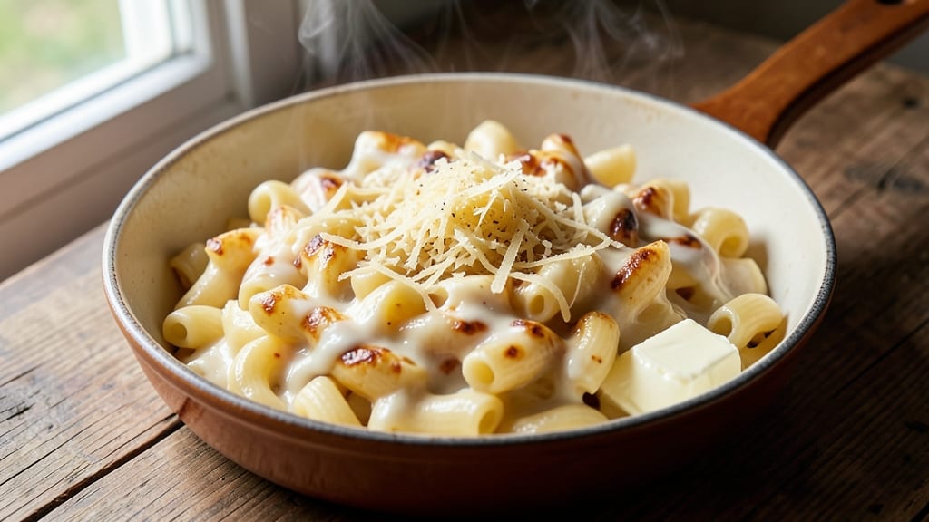 Asiago Macaroni and Cheese Recipe: Bubbly, Brothy Bites with Nutty Depth