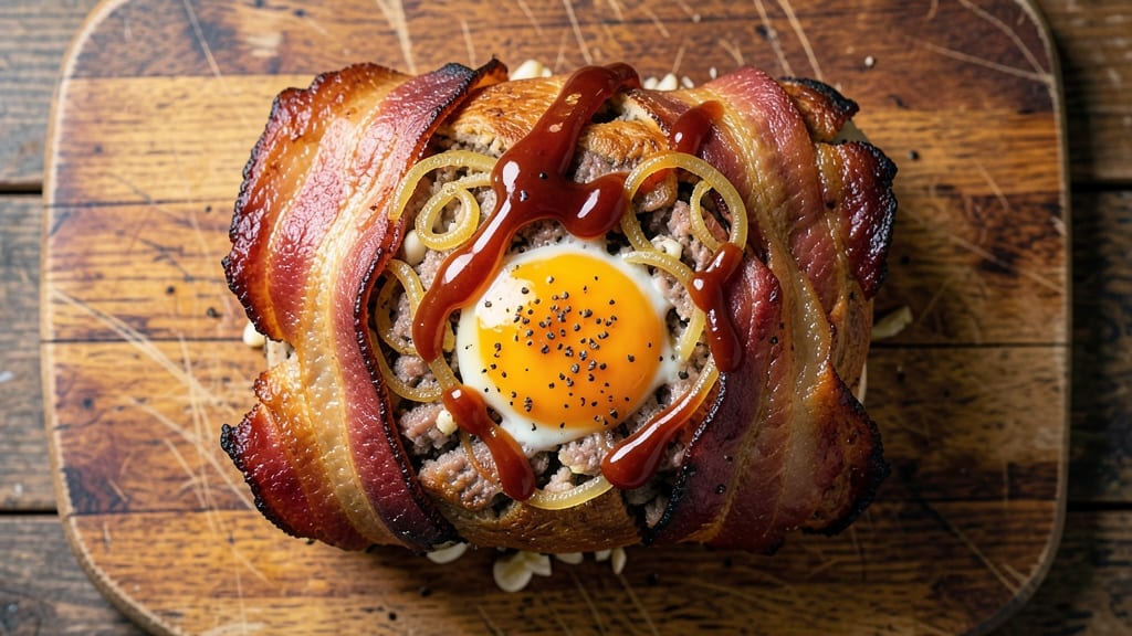 Bacon-Wrapped Cheese-Stuffed Meatloaf Recipe: Smoky Crispy Edges and Melty Cheese Rivers