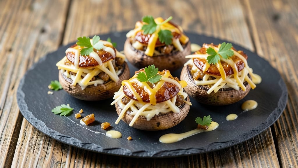 Alouette Cheese Stuffed Mushrooms Recipe: Gooey Swiss Cheese and Herb-Studded Caps